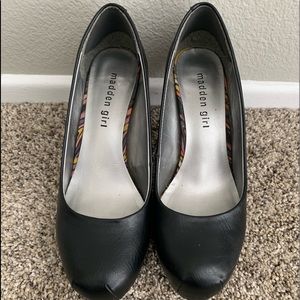 Madden Girl black leather heels